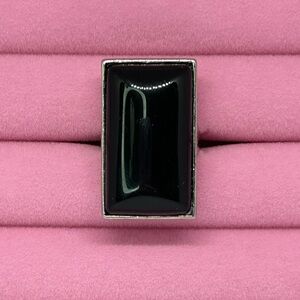 Black Agate Adjustable Ring